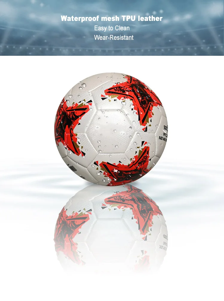 High Quality Team Size 5 Football Ball Customized Logo Soccer Ball with Mesh Pattern TPU Leather for Training Promotional Use