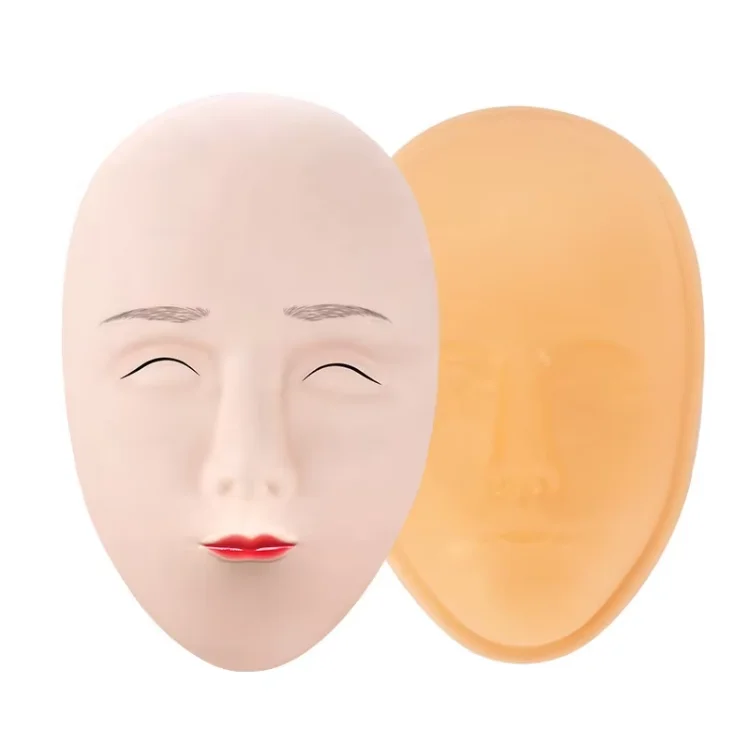 Light Weight Silicone Tattoo Microblading Practice Skin 3D Head Face Lip Eyebrow Tattoo Skin Mannequin Doll Face Head