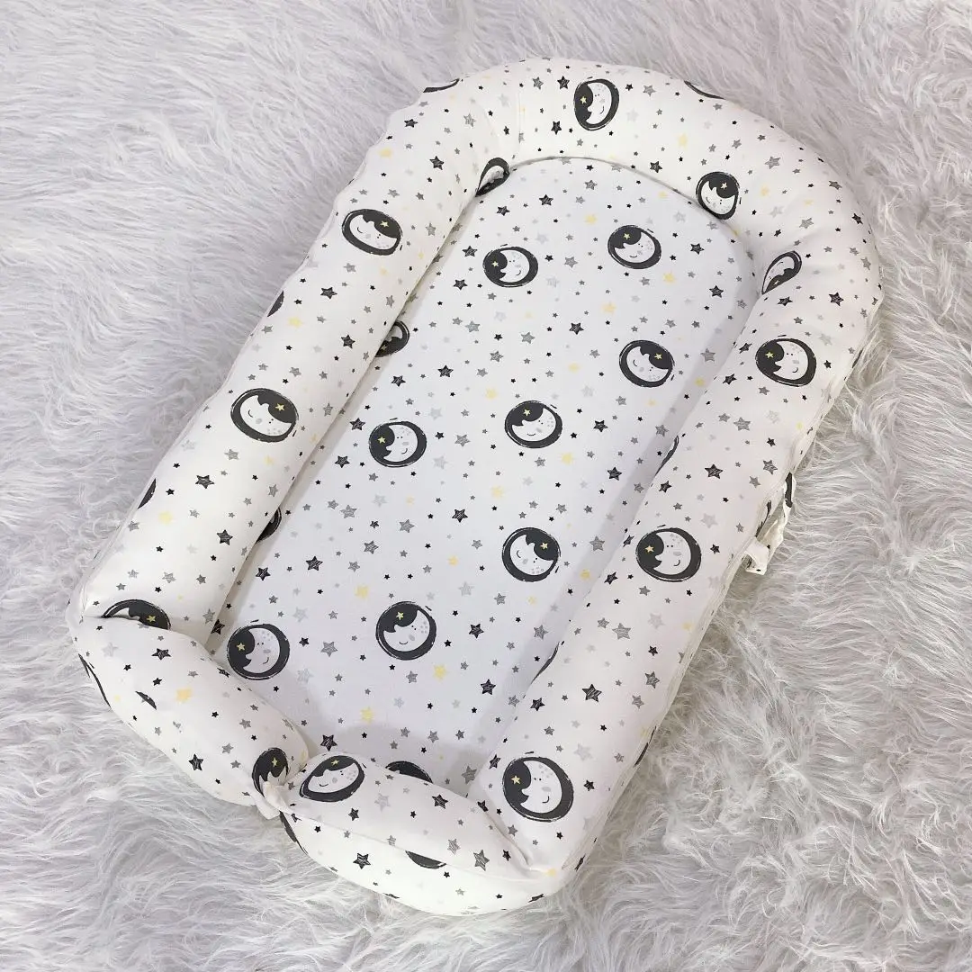 Nest Bed Organic Babynest Pink and Gray Co Sleep Nest Newborn Boy Crib Pod Newborn Baby Girl Bed Cocoon Snuggle Bed Baby  Lounge
