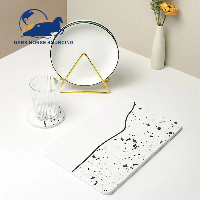 4 pcs Natural diatomite Bathroom super Absorbent Tray cup coaster Kitchen heat insulation diatomite pot mat set