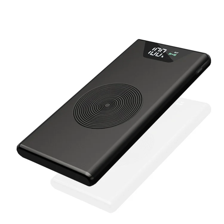Digital Display Wireless Charger Outdoor PowerBank Metal Wireless Power Bank 10000Mah Portable