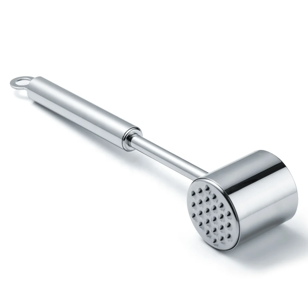 Amazon  hot sell 304 Wholesale Price Kitchen Accessories Mallet Tools Meat & Poultry Tools Meat Tenderizer Stainless Steel 500g