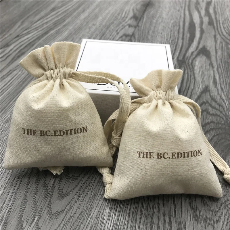 Custom Organic Cotton Bag Small Fabric Gift Pouch