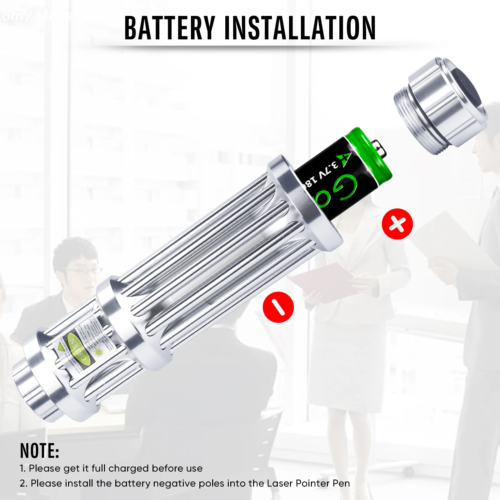 532nm Green Laser Pointer Pen Visible Beam Light Zoom Adjustable Focus Lazer