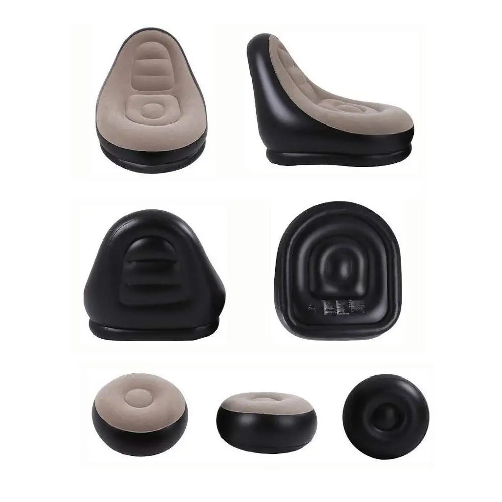 Courtyard Lazy Inflatable Sofa Chair Outdoor Portable Chaise Inflatable Sofa Lounge Chair Folding Inflatable Sofa Bed