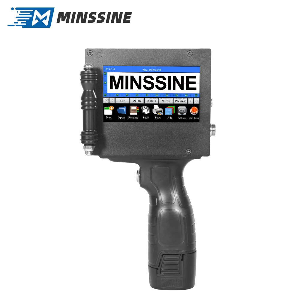 Minssine New Product 24 Languages 5cm Handheld Printer Portable Handheld Qr Code Barcode Inkjet Printer