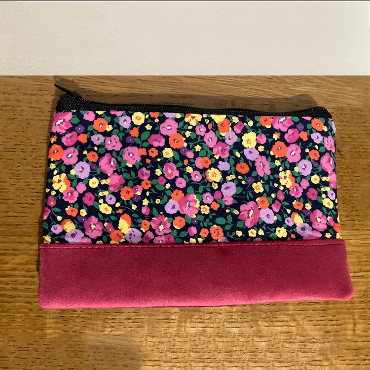 Popular mini flower makeup bags velvet cosmetic brush bag cotton sanitary pouch fashion coin purse for girl