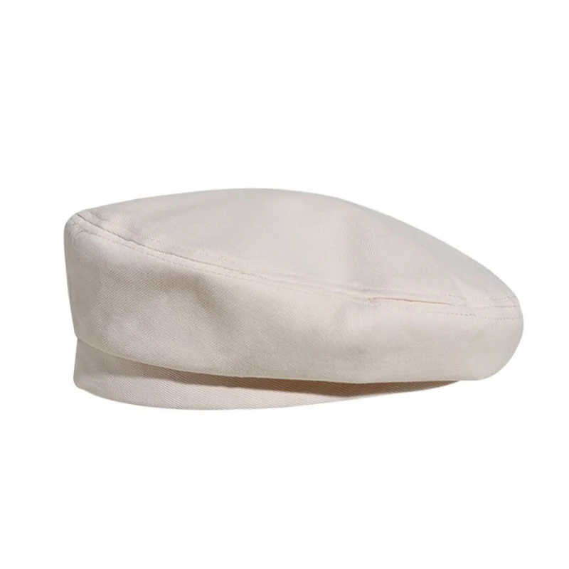 Hot selling cotton Women Beret Autumn Winter Hats favorable solid color Stylish yellow orange Beret Hat for women