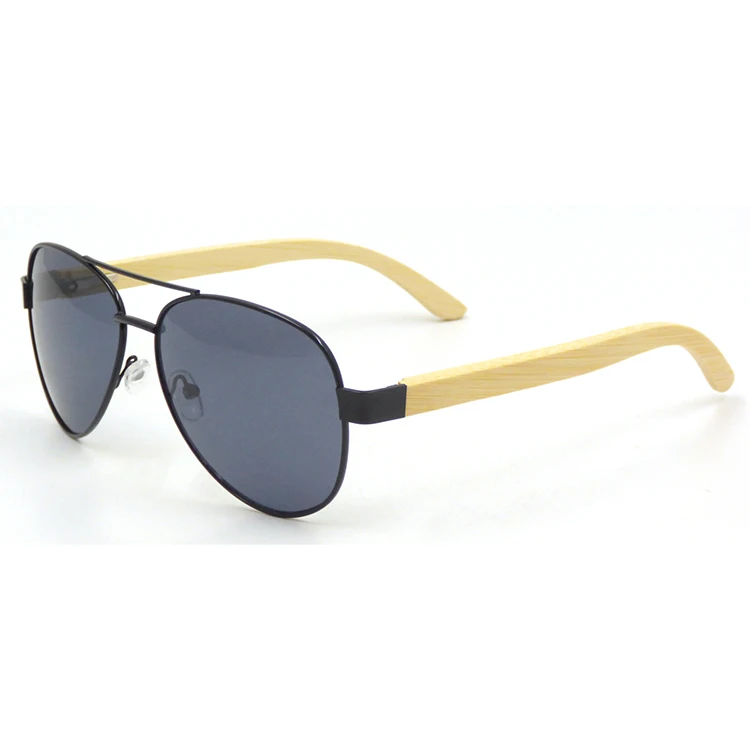 High Quality Trendy Metal Frame Bamboo Temple Aviation Sunglasses Uv400 - Buy Metal Sunglasses Trendy,Aviation Sunglasses Sun Gl