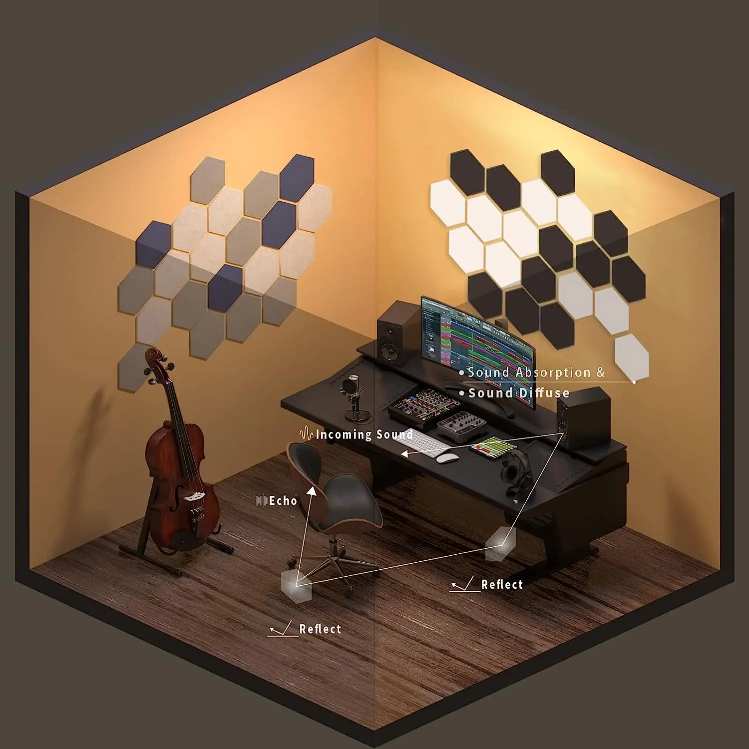 Wholesale Eco High Density PET Felt Sound Absorbing Ceiling Acoustic Panels Polyester Fiber Acoustic Panel PET ceiling panels