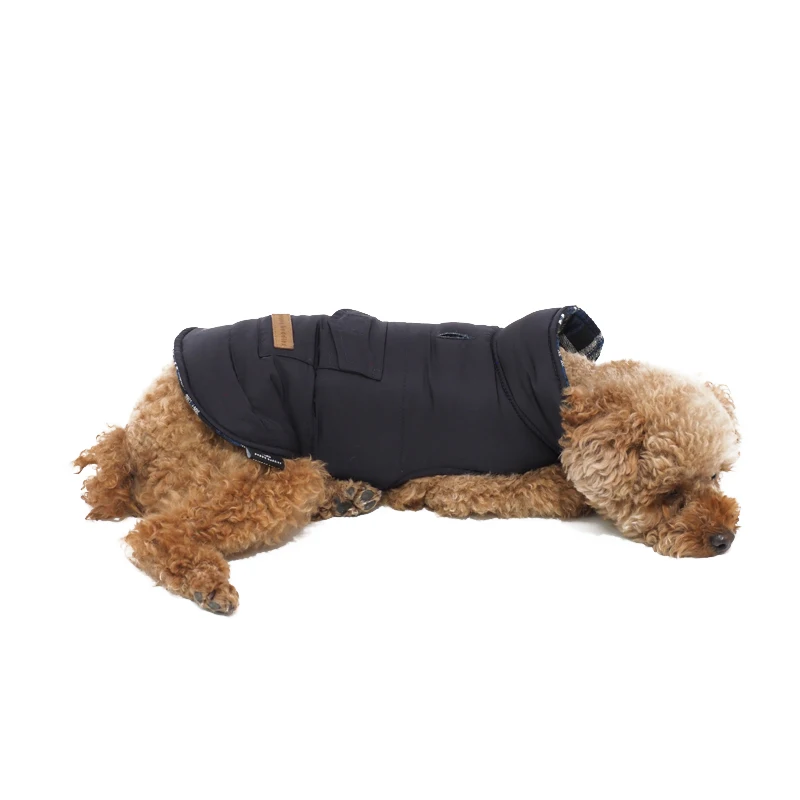 LS peppy buddies new design very popular whole sale reversible double side Christmas plaid check puffer jacket dog coat  apparel