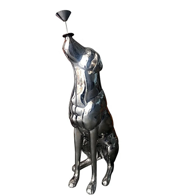 Custom Large Metal Animal Sculpture Art Garden Statue Stainless Steel Dog Sculpture