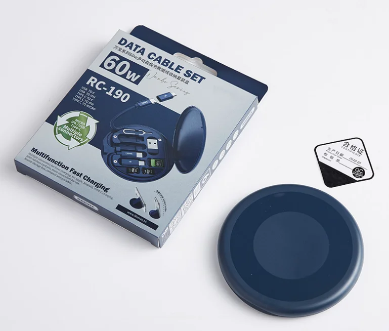 60W Fast Charging Data Cable 3 In 1 Charging Cable Storage Set Box With Data Cable For Mobile Phone