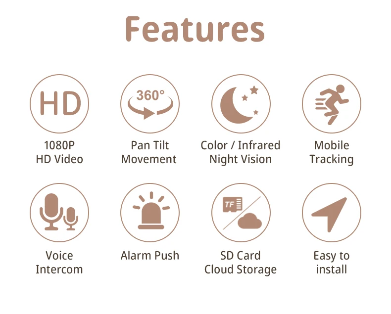 Wholesale Baby Monitor Wireless HD CCTV Surveillance 360 Degree PTZ PET Camera WiFi Pet Camera Night Vision IP Mini Wifi Camera