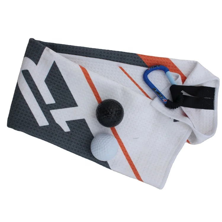 wholesale golf towel with magnet golf bag towel microfiber with waffle golf magnetic towel
