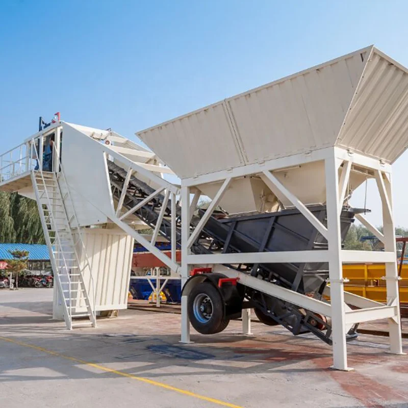 mobile Construction Concrete Batch Plant wet mix mobile concrete plant 18m warranty