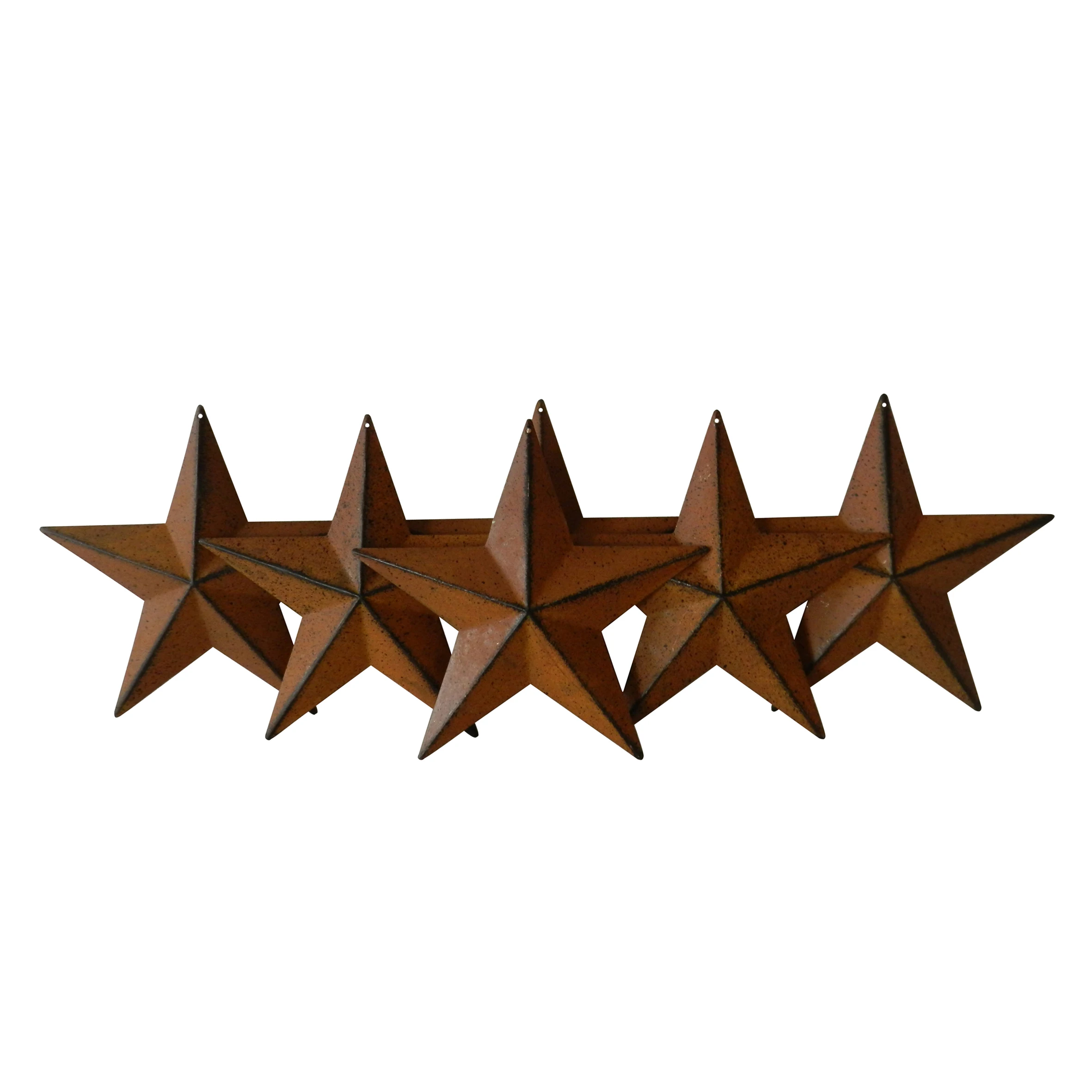 Country Rustic Antique Vintage Gifts Rusty Metal Barn Star for Wall/Door/Crafts Decor, 5-1/2 Inch, Set of 6.