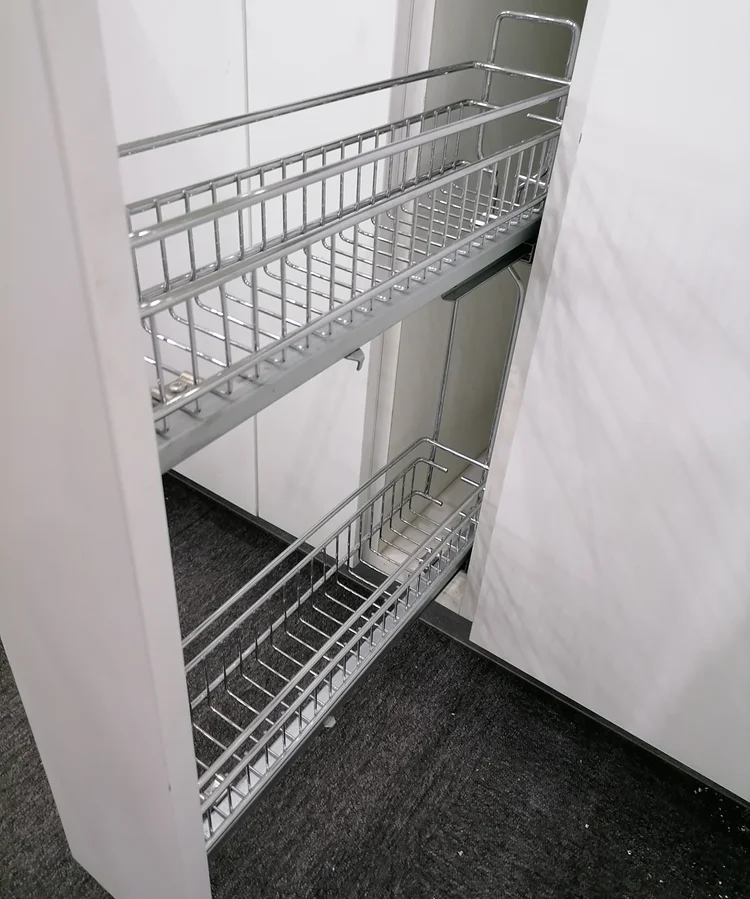 Slide Out Double Upper Cabinet Organizer Jar Spice Rack  Pull Out Two Tier Sliding Shelf