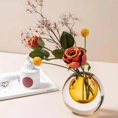 Europe murano hand blown art glass vase decoration