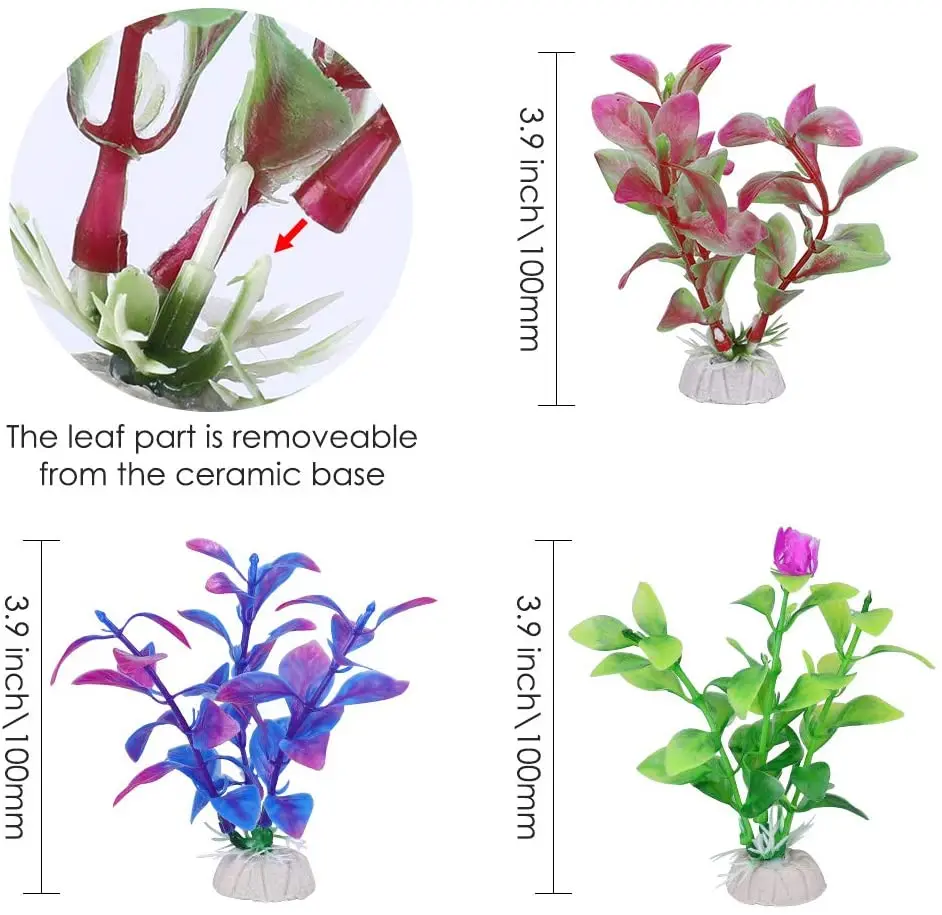 Aquarium Decorations Plastic Green Plant Fish Tank Decoration 7 Packs Artificial Plastic Plant For Aquarium