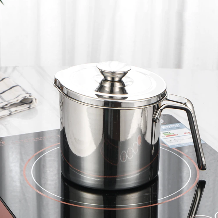 Oil Storage Grease Keeper Grease Strainer Pot With Fine Mesh And Removable Dustproof Lid Oil Filter Pot