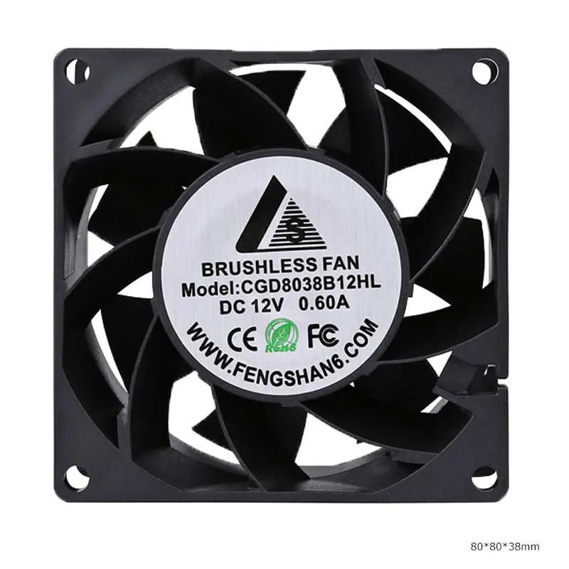 High Quality 8cm 80x80x38 Mm 80mm 5v 12v 24v 48v 8038 Dc Mini Axial Ice Maker Cooling Fan