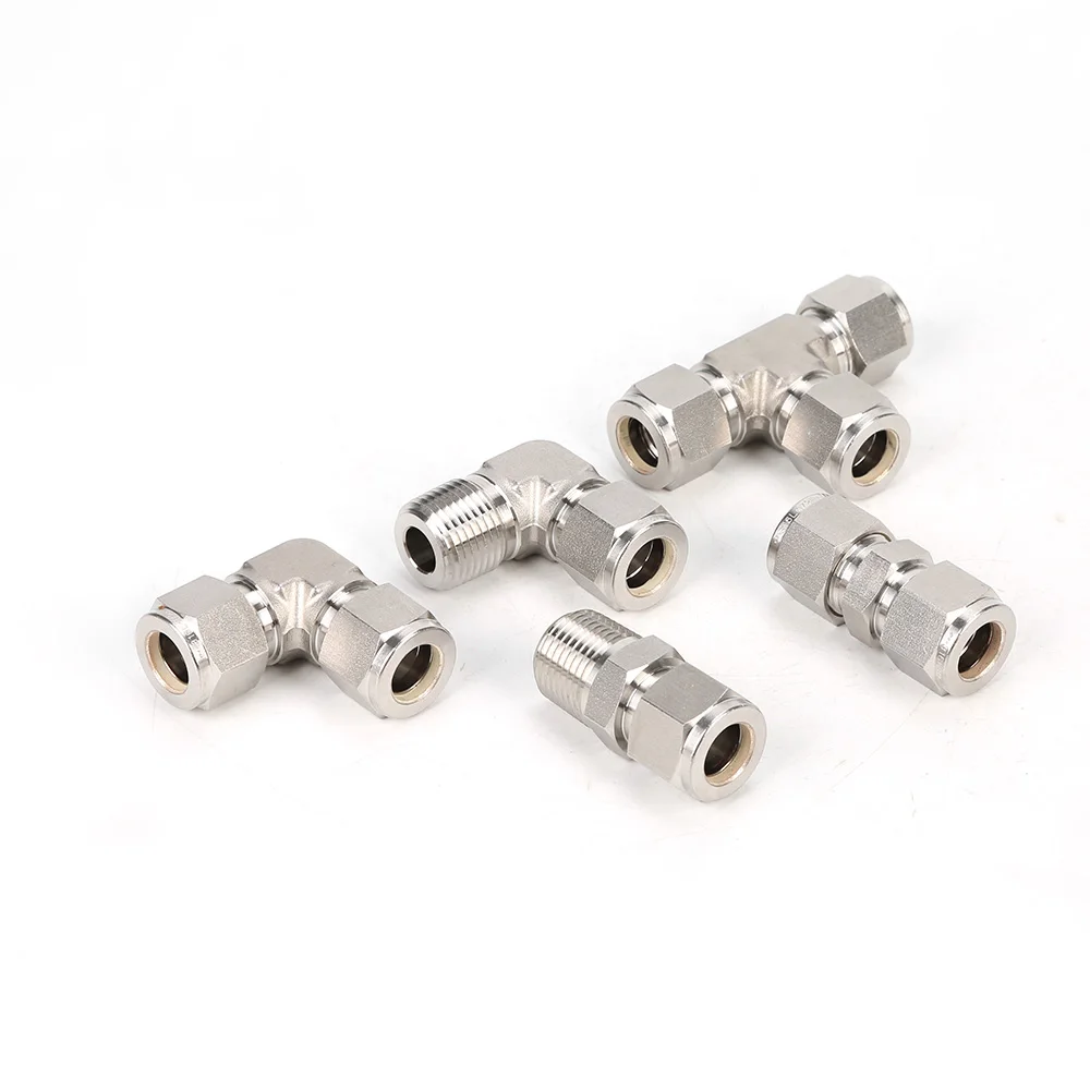 304/316 stainless steel connector quick push in fittings air tube steel pipe connector pneumatic push fit fittings