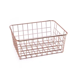 Wholesale Fashionable Portable Picnic Fruit Food Metal Basket Wire Mesh Storage Basket Bicycle basket