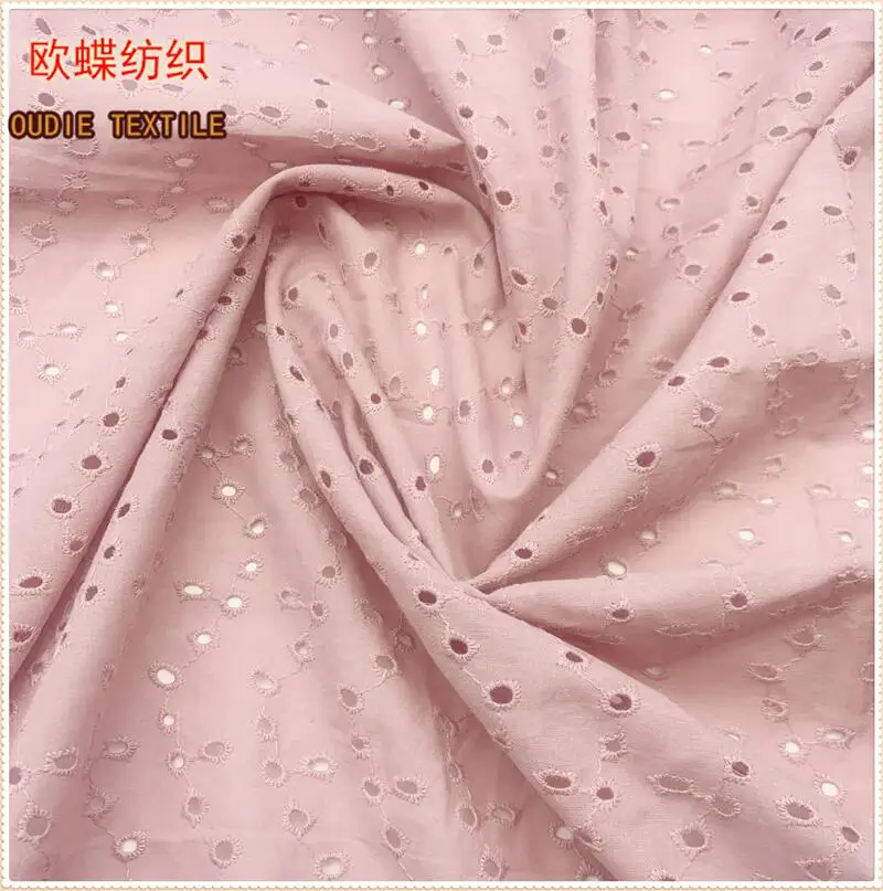 Chinese factories wholesale sell 100% cotton hollow out flower lace cotton embroidered fabric at a low price