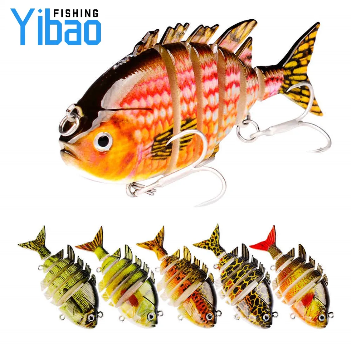 YIBAO 8cm 15.5g Sinking Wobblers Fishing Lures Jointed  6 Segment Hard Artificial Bait Fishing Tackle Lure Crankbait Swimbait