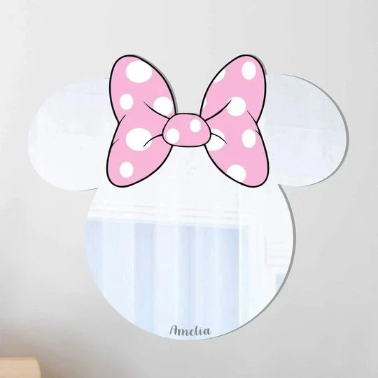 Custom Different Cartoon Shape Decorative Compact Children Mirrors Pink Mouse Mirrors for Living Room