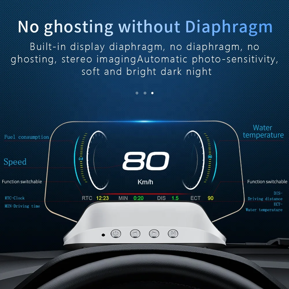 Popular Navigation LCD Mirror Meter Head Up Display Over-speed Alarm C3 OBD2 gps display with Navi auto electronics HUD for cars