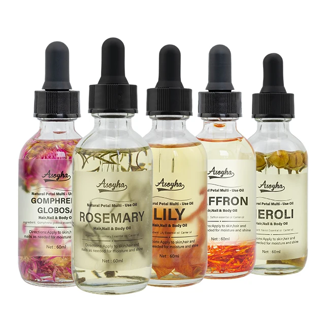 Self-Manufacturer Best Logo Custom Rose Massage Skincare Aroma Essential Oil With Dry Flowers For Shoulder Neck Pain Relief