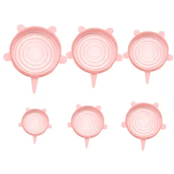 6PCS Set Platinum Silicone Lids Reusable Silicone Stretch Lids