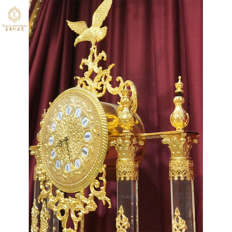 Прямая поставка с завода высокое качество стоячие антикварные роскошные золотые напольные часы для гостиной