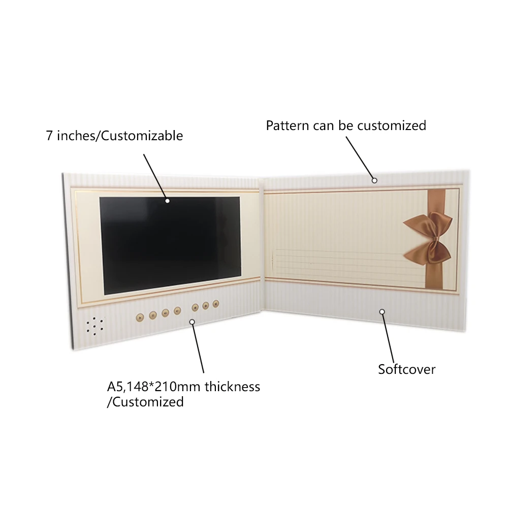 1GB Memory LCD Video Player Mailable Invitation Greeting Card For Business Gift