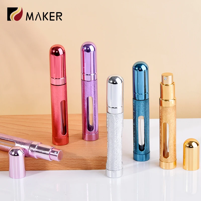 Travel Perfume Dispenser Spray Atomizer 10ml Empty Portable Travel Open Window Aluminum Bullet Parfum Sub-bottle Bottle