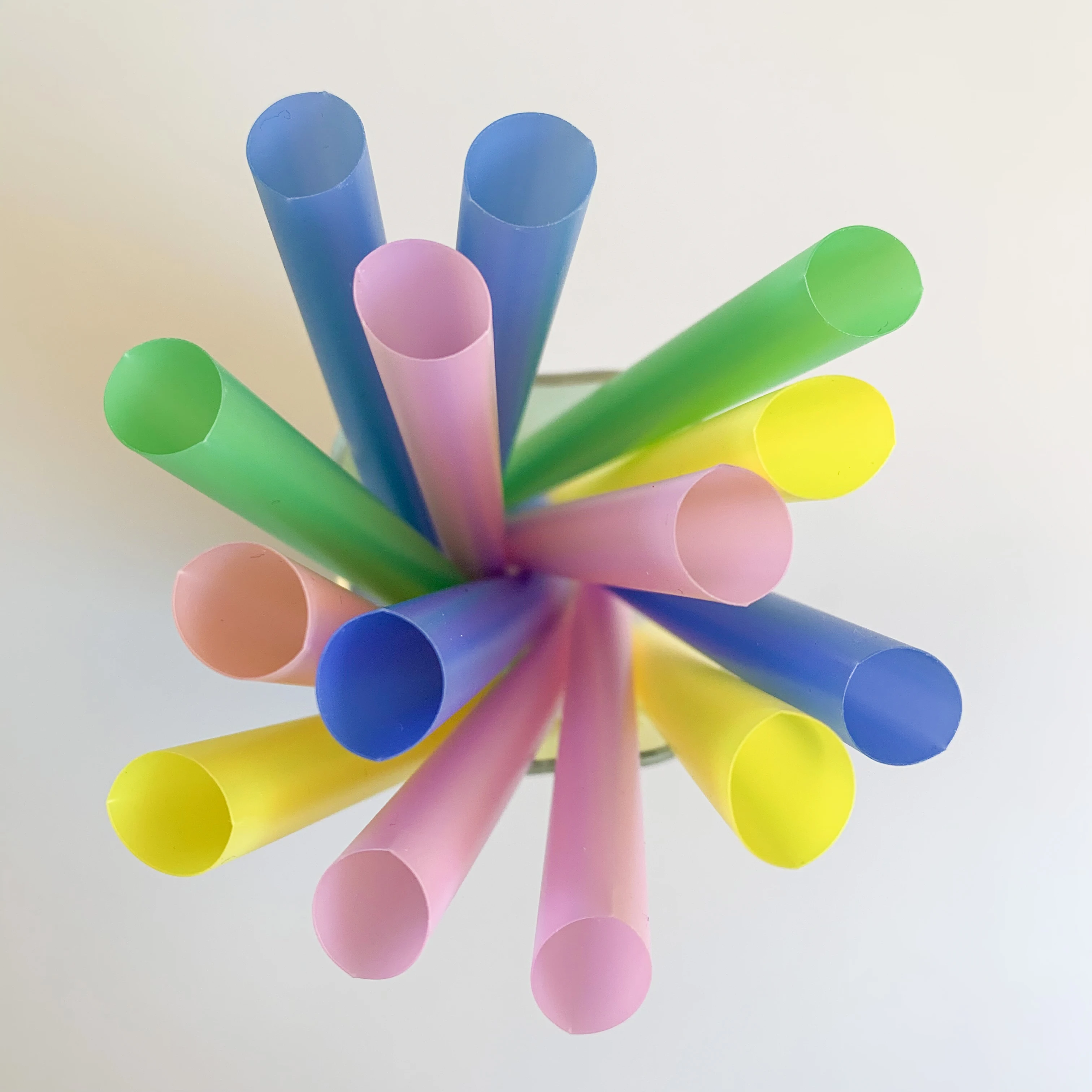 Polylactic acid material colorful bubble tea straight straw degradable individually packaged pla straws with wrap printing paper