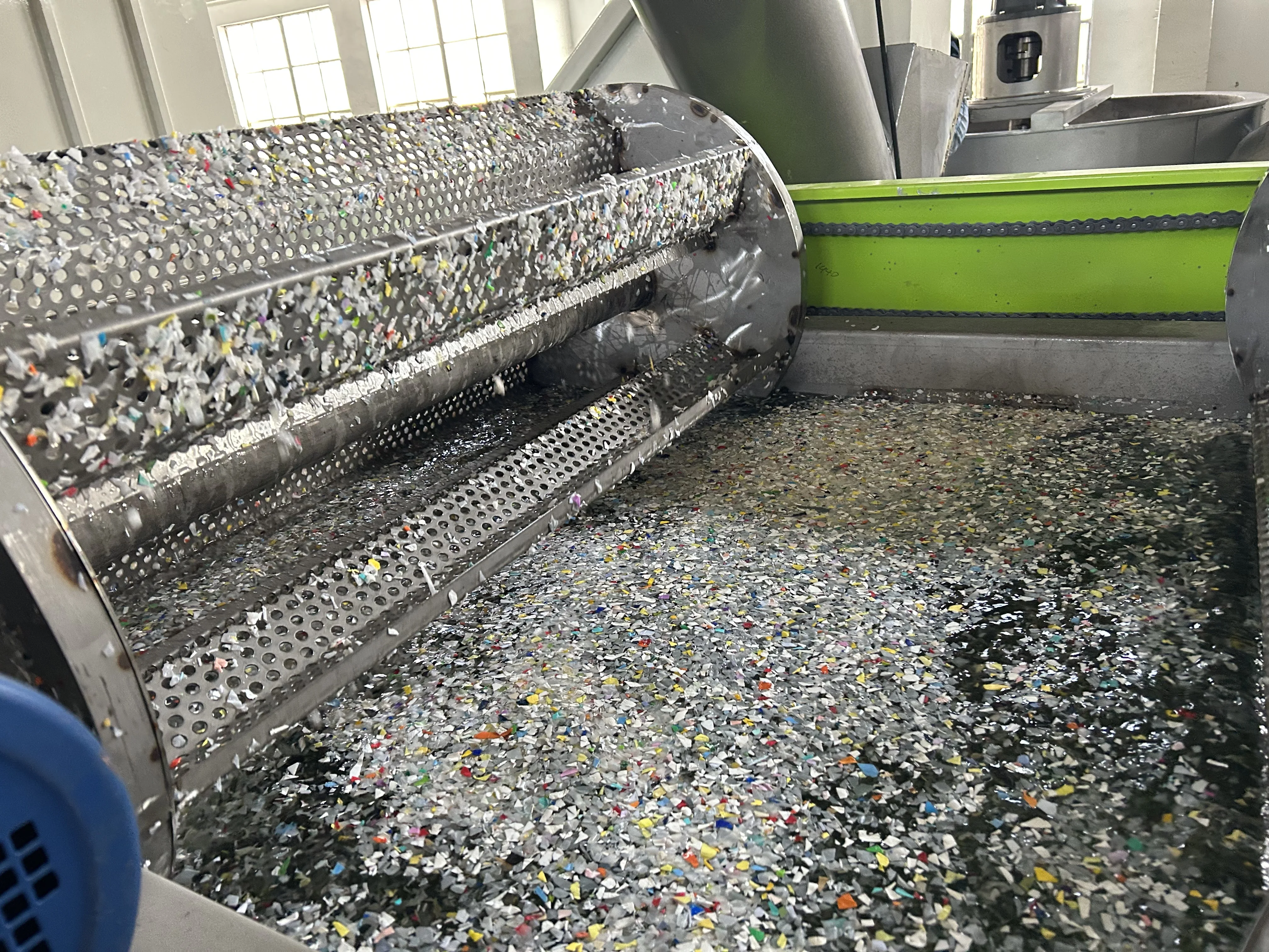 automatic PE Plastic washing line with label remover