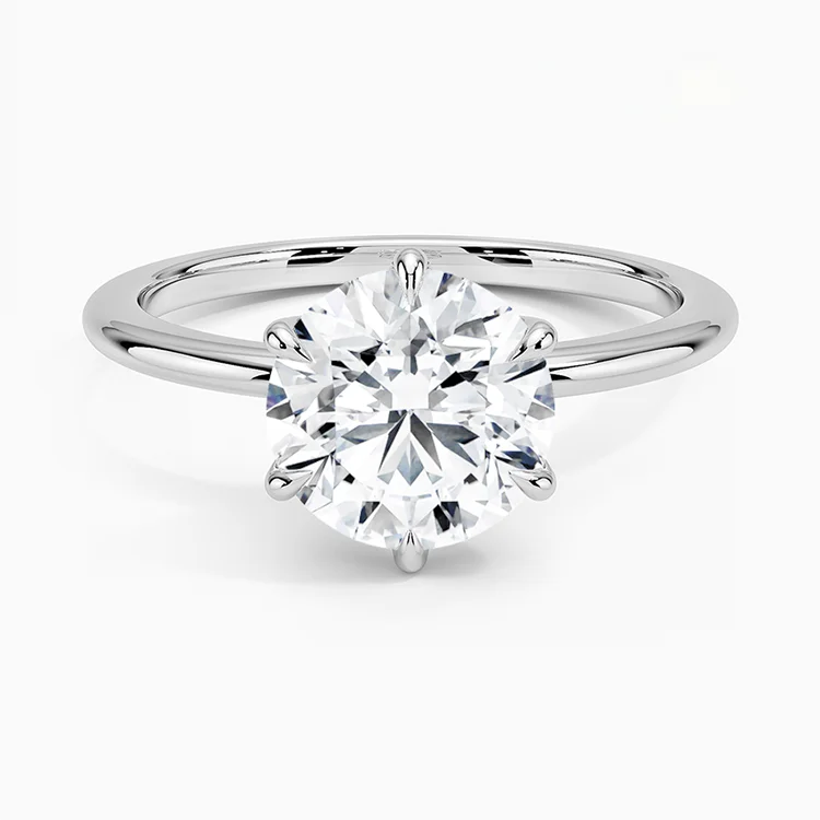 9K 14k 18K Белое Золото Платина 0,5-2ct круглое HPHT CVD лабораторное кольцо с бриллиантами классический дизайн бриллиантовое обручальное кольцо ювелирные изделия