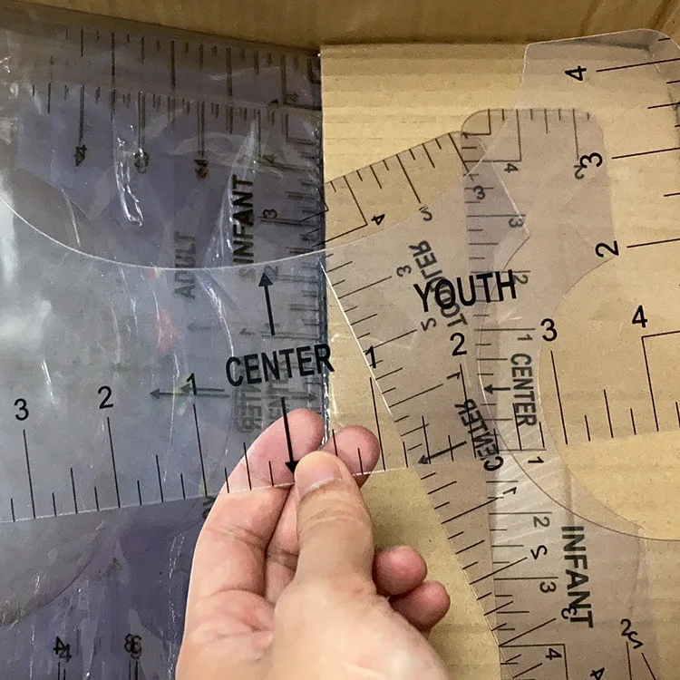 Линейки для выравнивания футболок из ПВХ от поставщика amazon, измерительный инструмент, линейка для выравнивания футболок