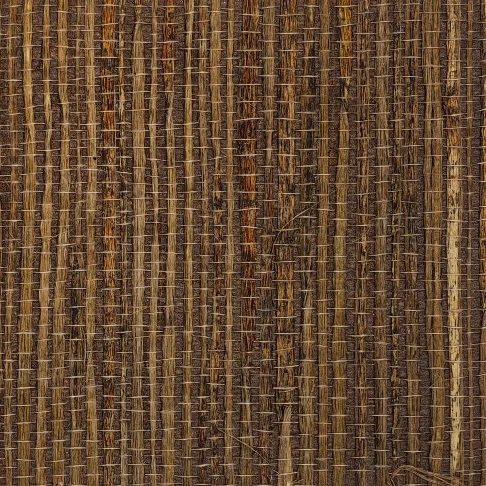 Seal Brown Raw Bast Grasscloth Wallpaper Roll for Home Decoration