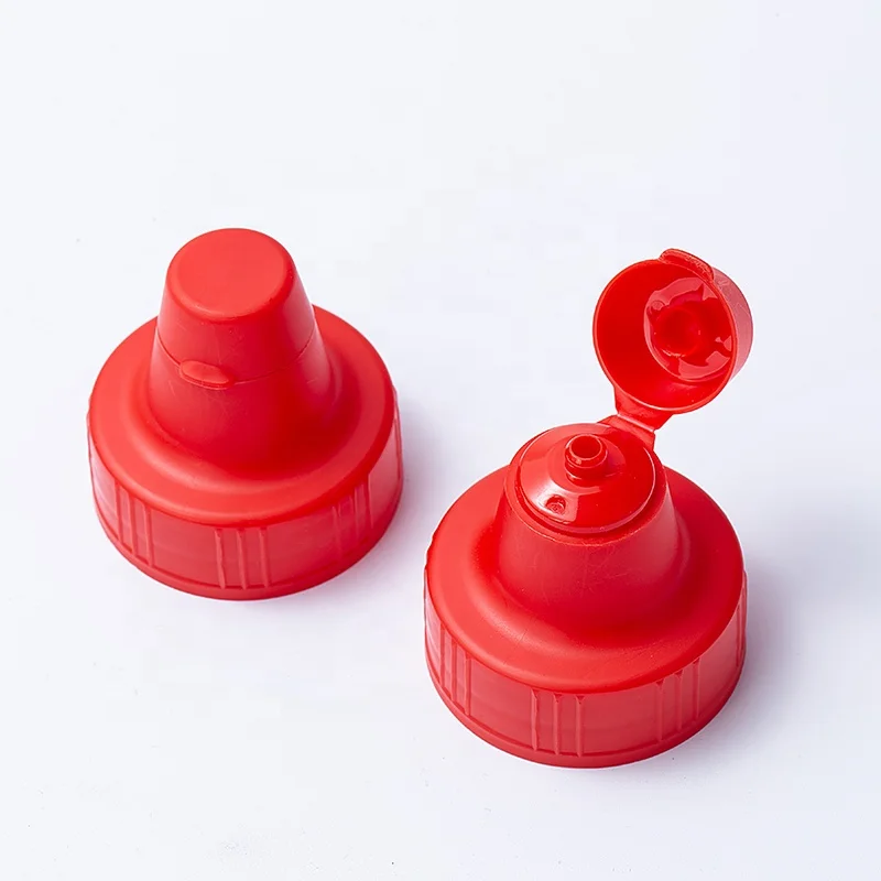 wholesale 45mm plastic pp red Pointed cap small hole nozzle for honey sauce squeeze bottle