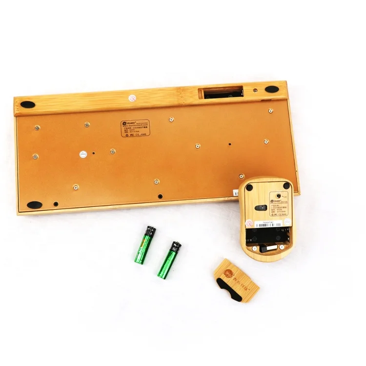 Wholesale hand make eco friendly custom wireless usb bamboo keyboard with mouse