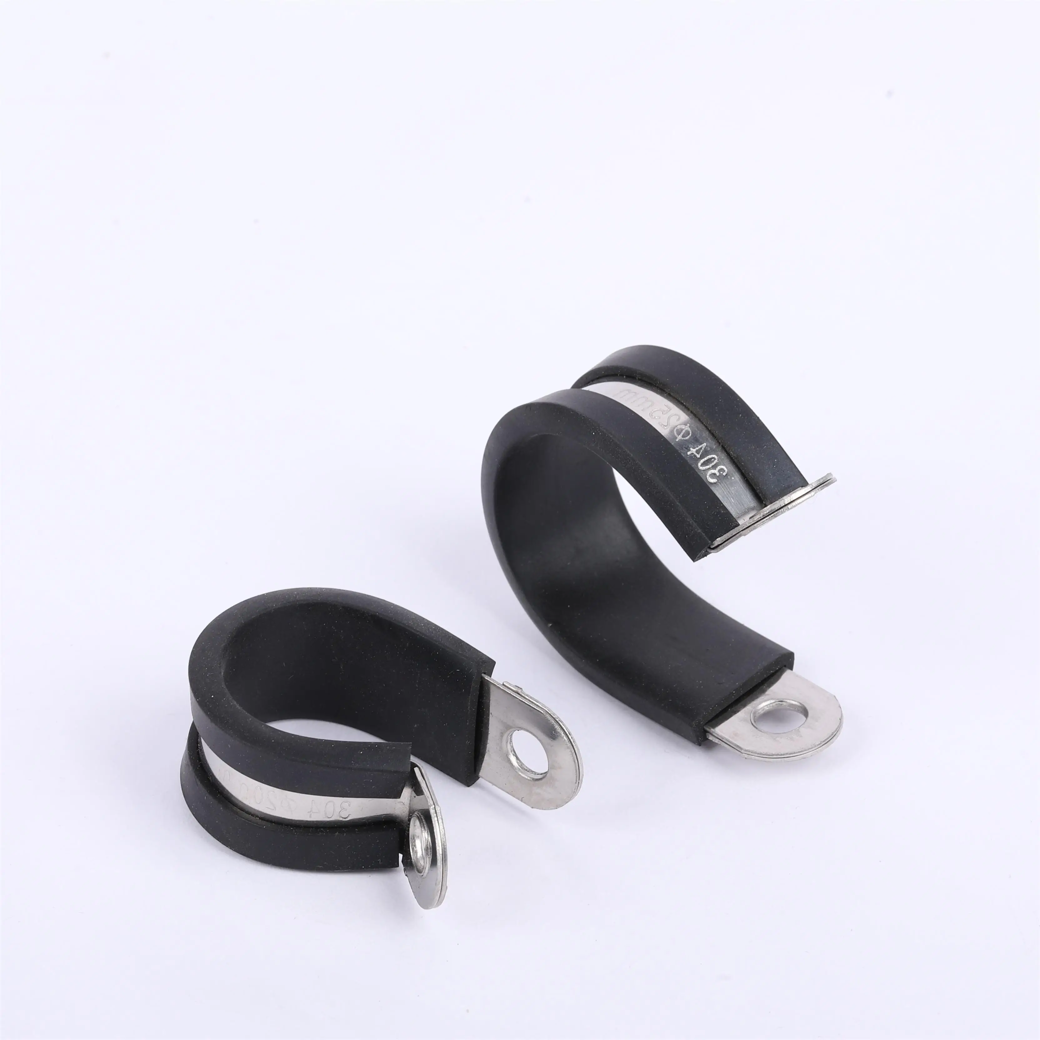 Stainless Steel 201 304 Rubber Lined P Clips Rubber Pipe Clamps EPDM R Types Hose Clamps quick locking pipe clamp