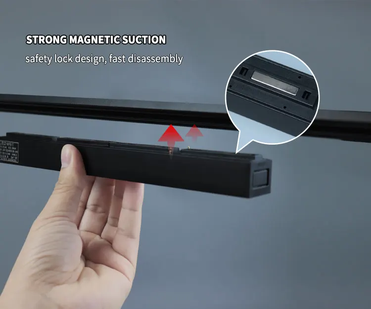 Multiple Shapes 2cm wide 1m long magnetic track round magnetic track light