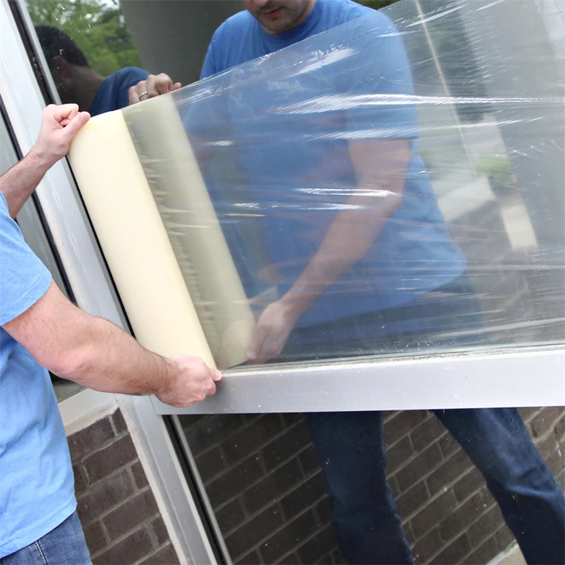 factory price strong toughness self-adhesive pe transparent protective film for window glass
