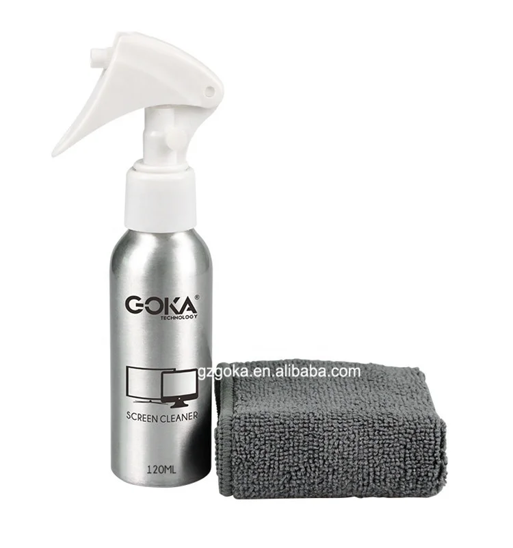 New packaging 100ml laptop cleaning liquid cleaner glove set lcd screen spray cleaner OEM aluminum bottle