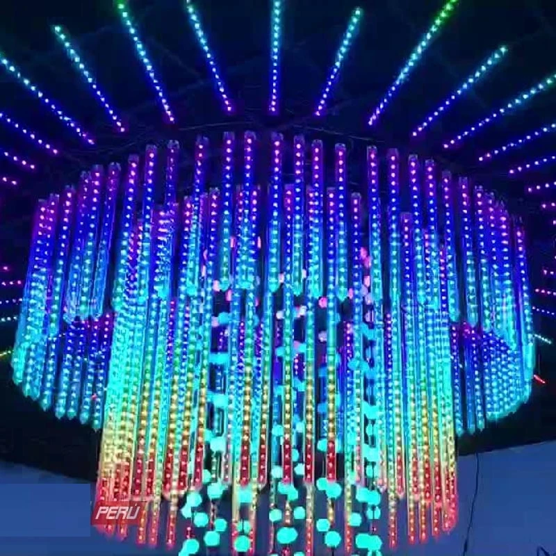 3d вертикальный Метеоритный Дождь светодиодные фонари Клубное освещение rgb 3D эффект программируемый Рождественская елка украшения