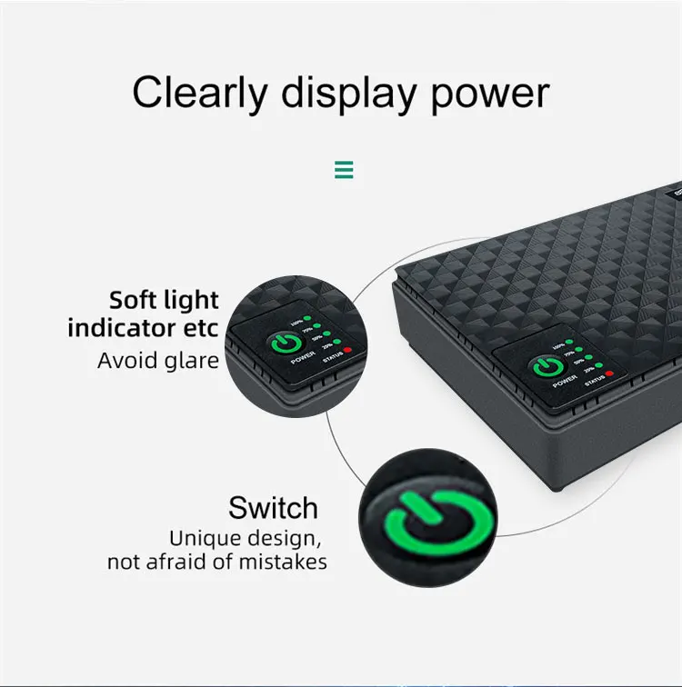 Mini Ups 5V 12V 9V 15V 24V Para Equipo De Internet Mini Portable Dc Ups For Wi-Fi Routers